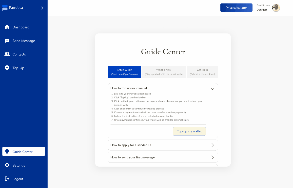 Message sent successfully - showing 120 contacts with delivery report option